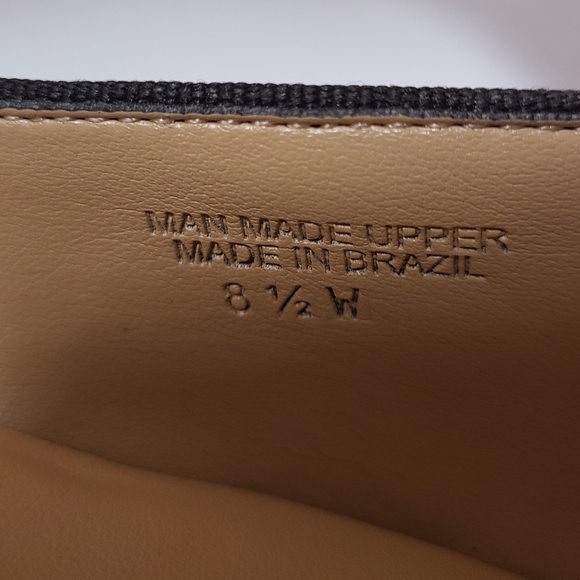 Talbots Blue & Black Textured Fabric Almond Toe Flats 8½ Wide - Picture 8 of 12